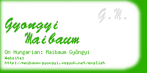 gyongyi maibaum business card